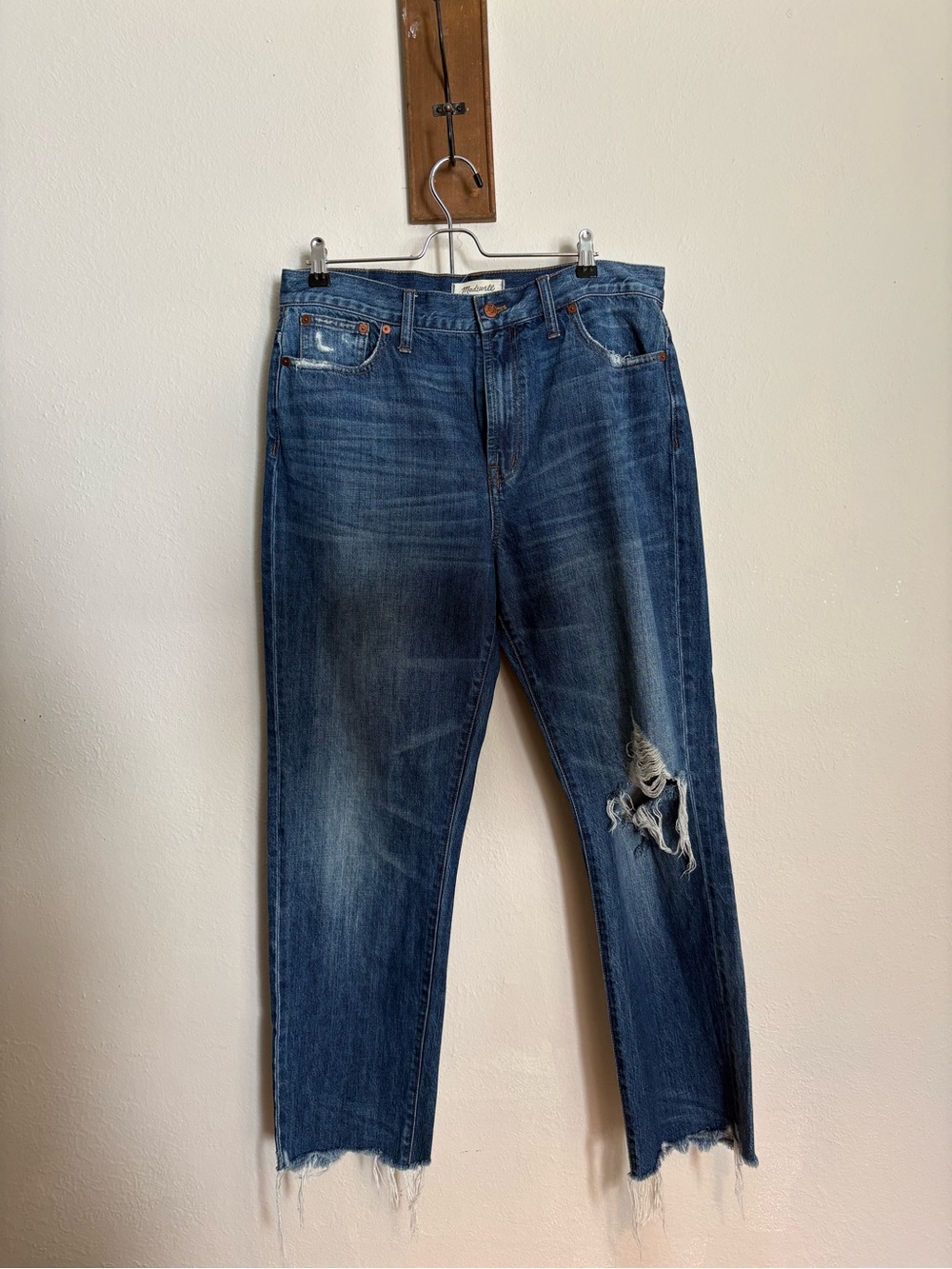 Madewell The Perfect Summer Jean Size 32 Distressed Raw Hem - Picture 1 of 6
